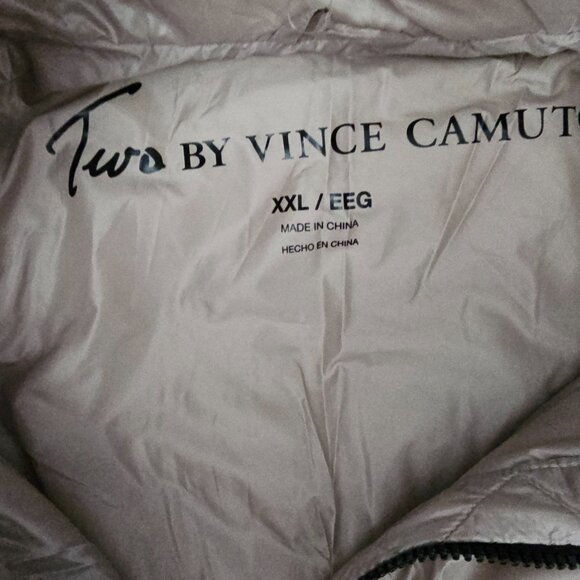 Two by Vince Camuto New Hooded Puffer Jacket Beige Winter Coat - Picture 3 of 14